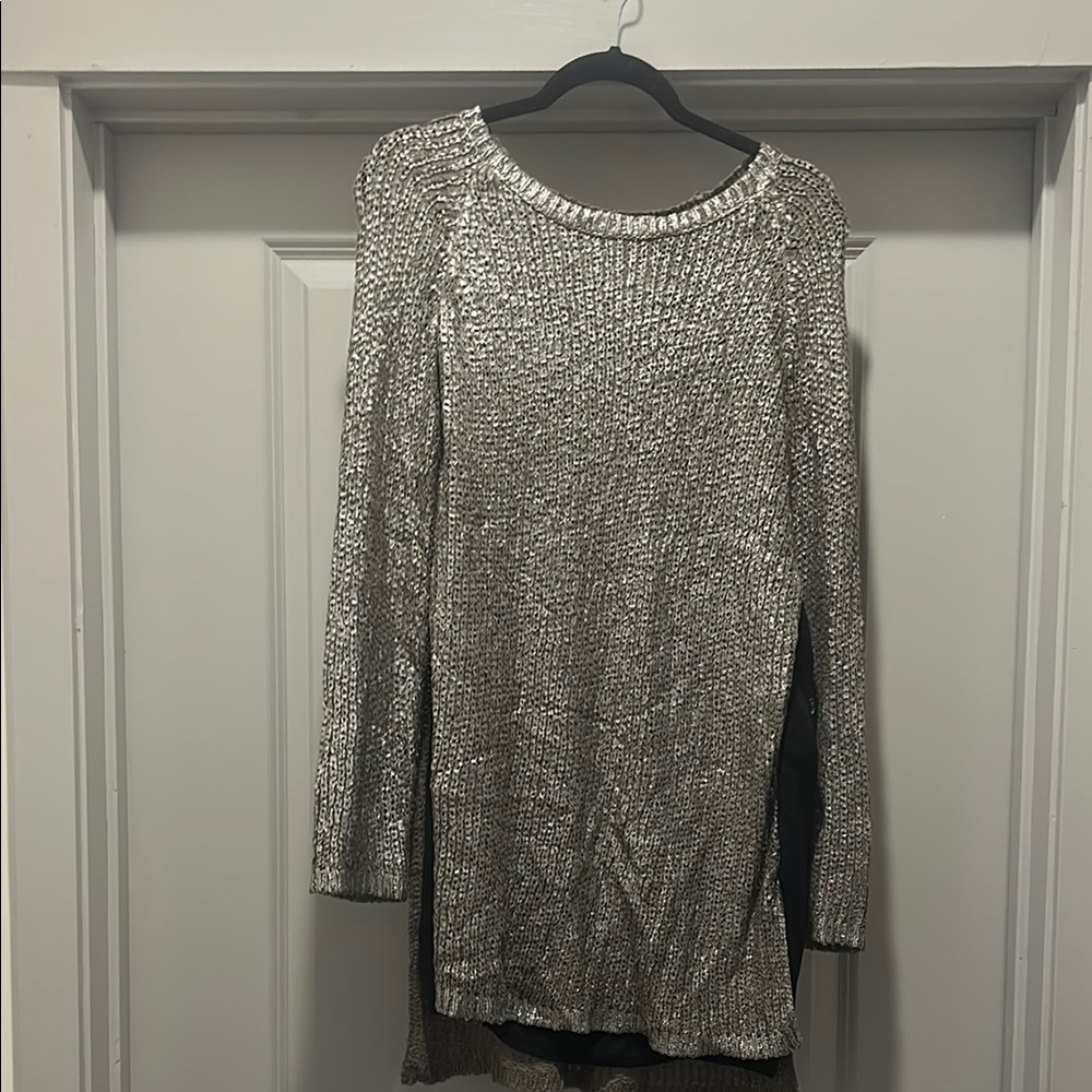 Chelsea Violet, Metallic Sweater Tunic Womens Medium